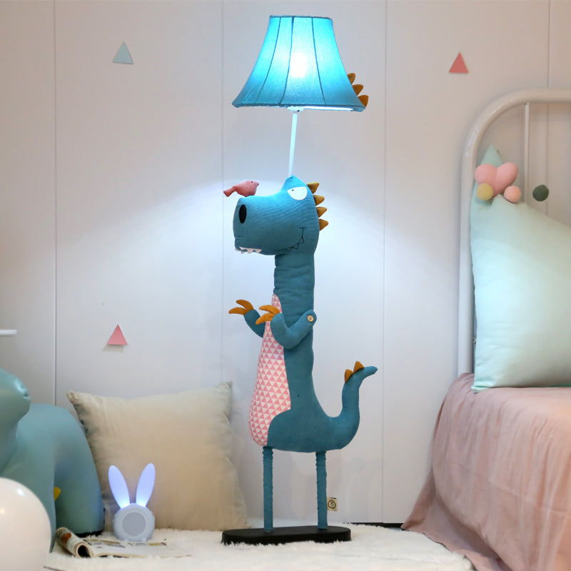 Minori Modern Dinosaur Metal/Fabric Floor Lamp - Neutral Decor