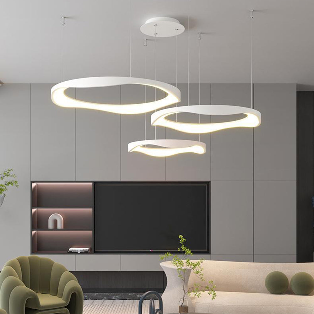 Arisha Pendant Light Rond Modern, Black/White, Dining Room - Neutral Decor