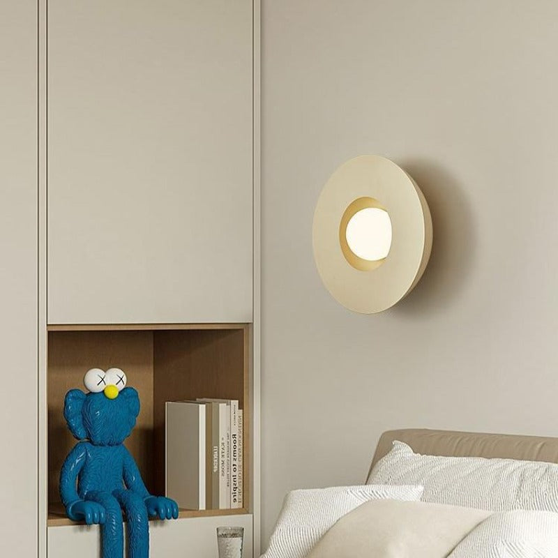 Modern LED Indoor Wall Lamp Milky Coffee Glass Living Room - Neutral Decor