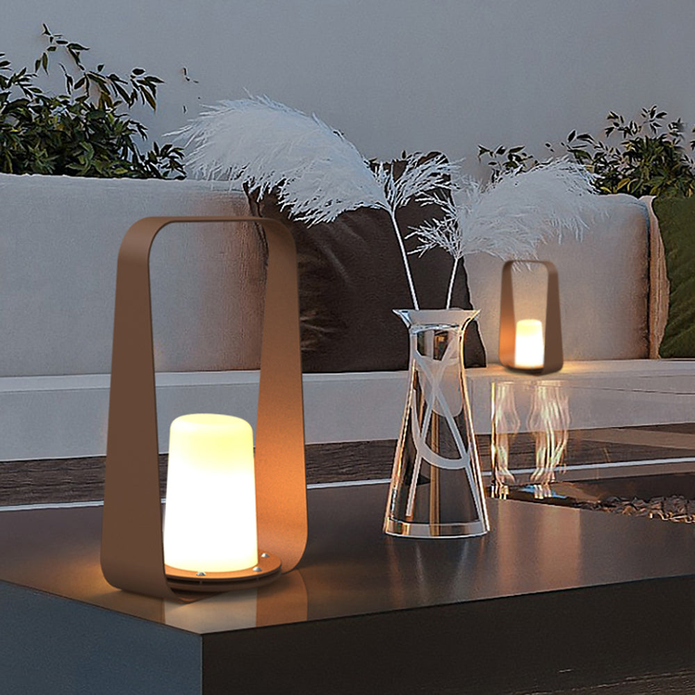 Ray Minimalist Portable Rechargeable Lamp de Table, Coffee/Grey - Neutral Decor
