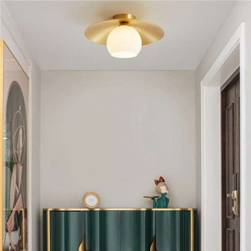 Arisha Nordic Retro LED Flush Mount Ceiling Light Metal Glass Corridor - Neutral Decor