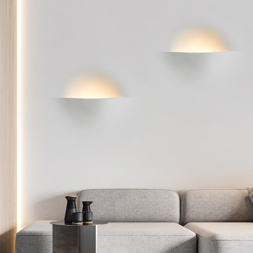 Aria Modern Recessed Metal/Plaster LED Wall Lamp, White - Neutral Decor
