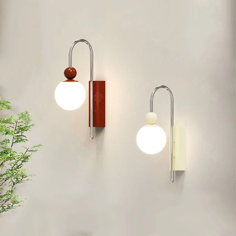 Valentina Modern LED Indoor Wall Lamp Red/Coffee Metal/Glass Bedroom - Neutral Decor