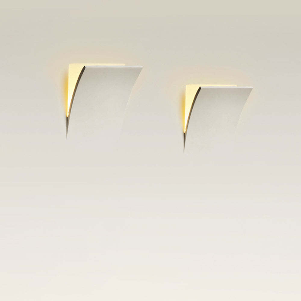 Aria Modern Recessed Metal/Plaster LED Wall Lamp, White - Neutral Decor