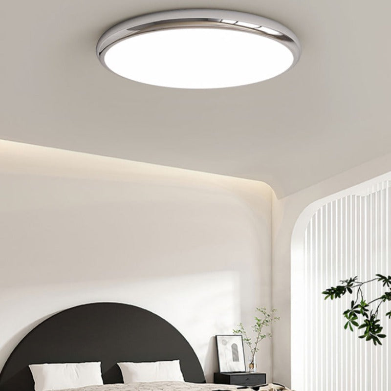Muto Retro Circle Flush Mount Ceiling Light White Metal Bedroom - Neutral Decor