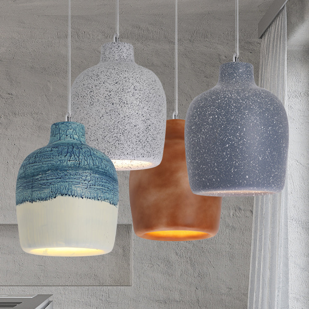 Avi Wabi Sabi Jar Shaped Resin Pendant Light, 4 Color - Neutral Decor