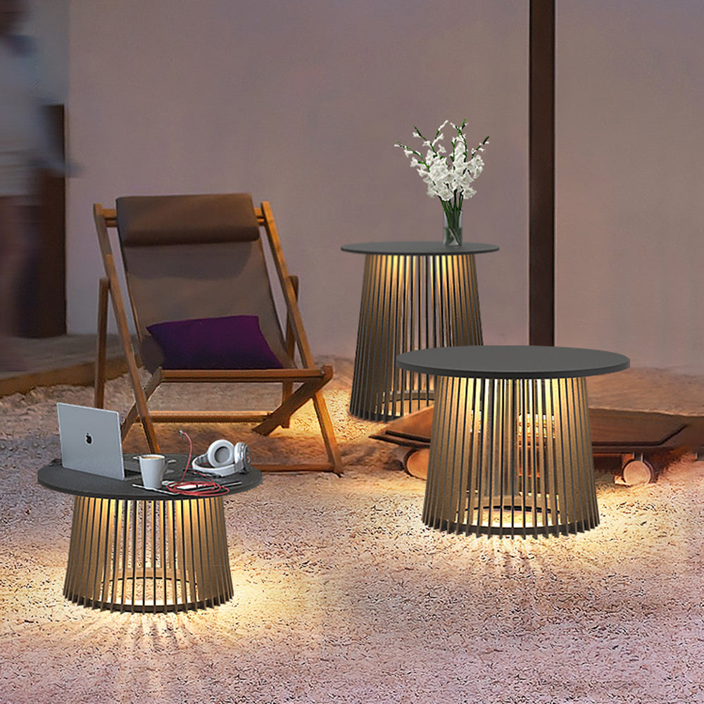 Ray Table Metal Rechargeable/Solar Metal&Acrylic Outdoor Floor Lamp - Neutral Decor