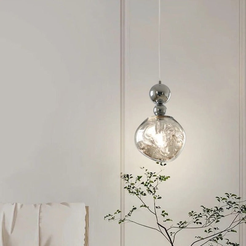 Valentina Retro LED Pendant Light Chrome Metal/Acrylic Bedroom - Neutral Decor