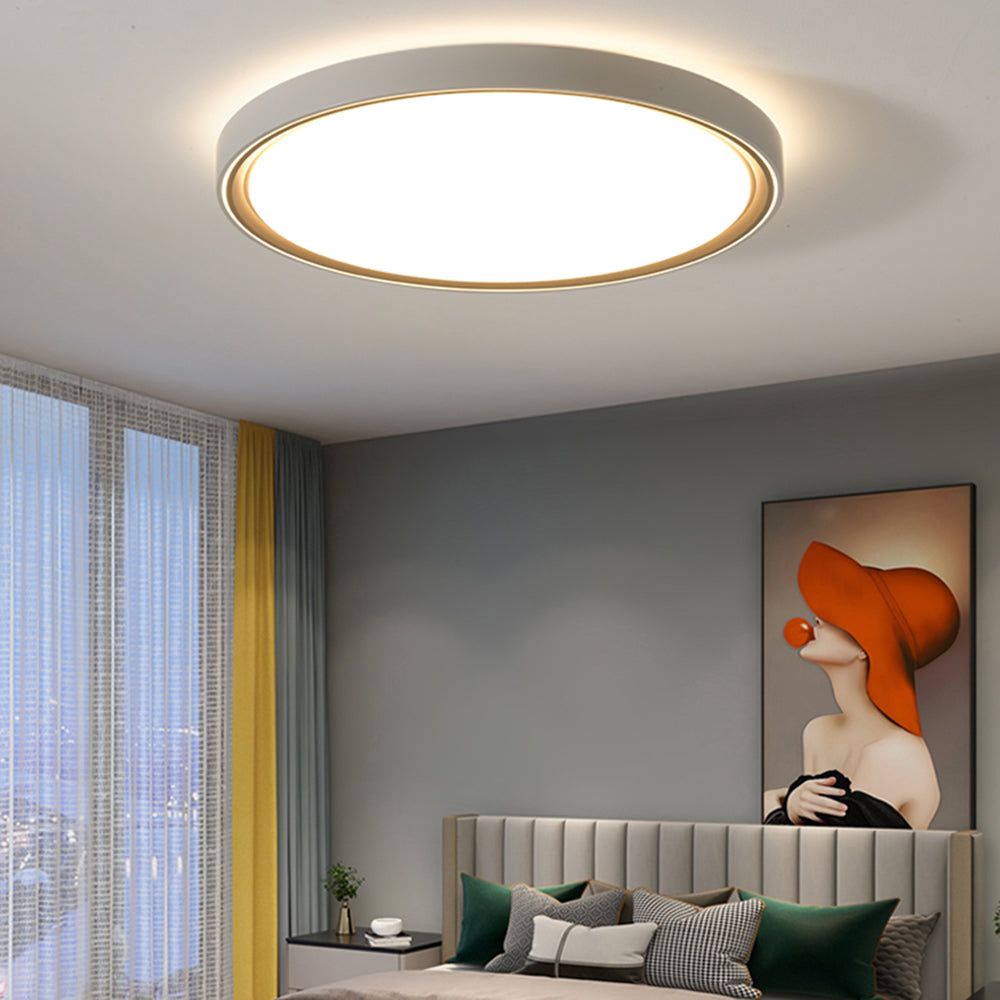Arisha Minimalist Round/Square Metal/Acrylic Flush Mount Ceiling Light, Gold - Neutral Decor
