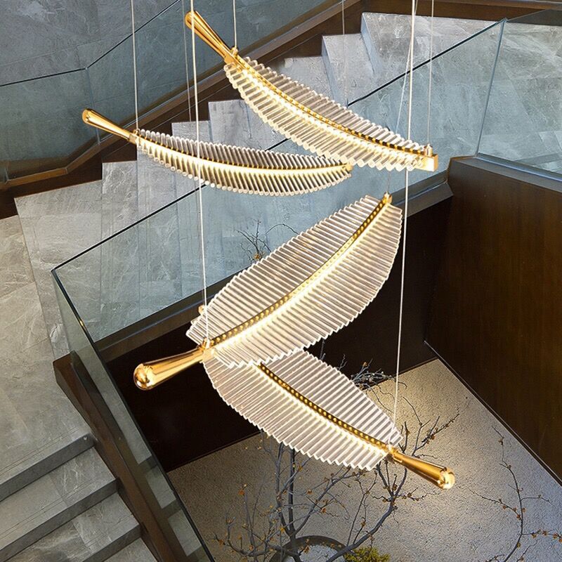 Arisha Nordic Luxury LED Pendant Light Metal Acrylic Hotel Living Room - Neutral Decor