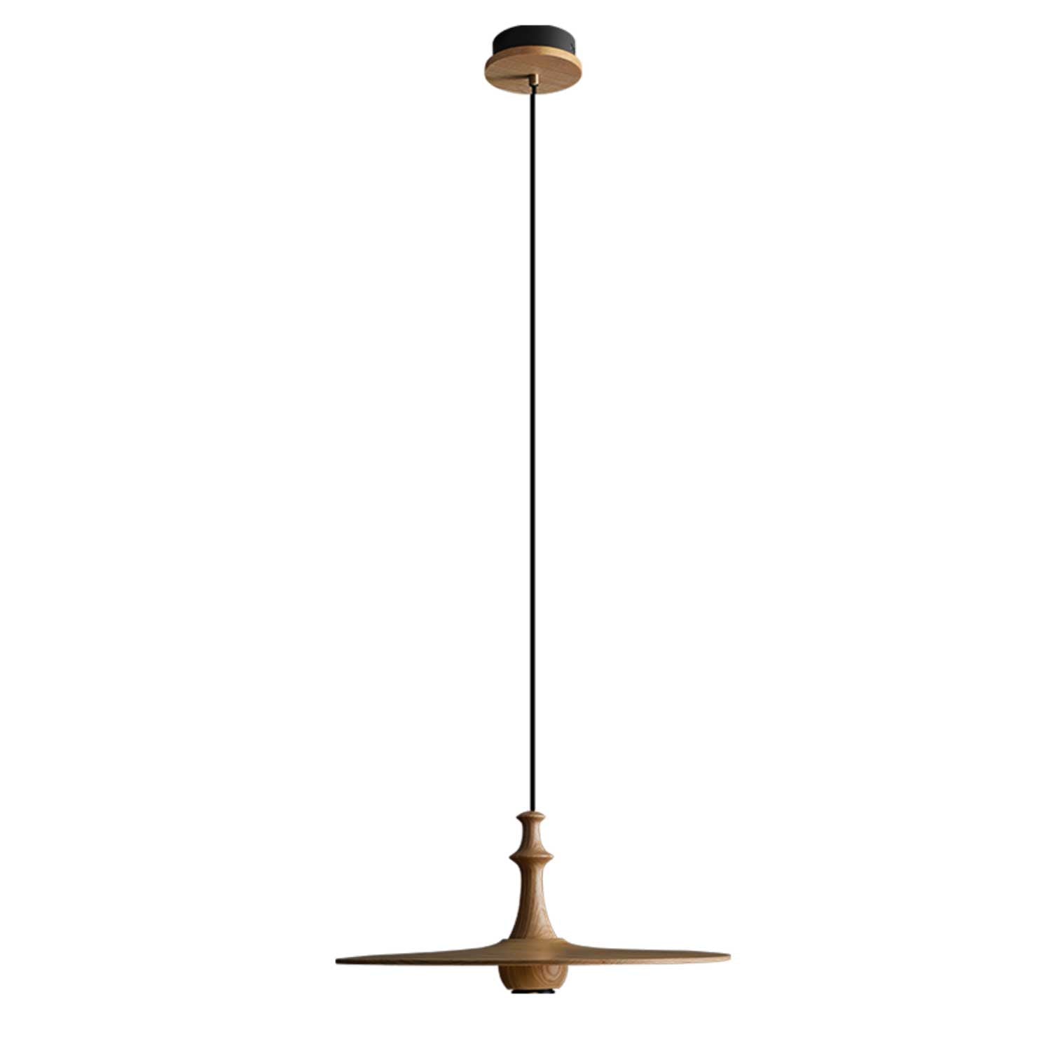 Spindle Wooden Spin Pendant Light-Neutral Decor