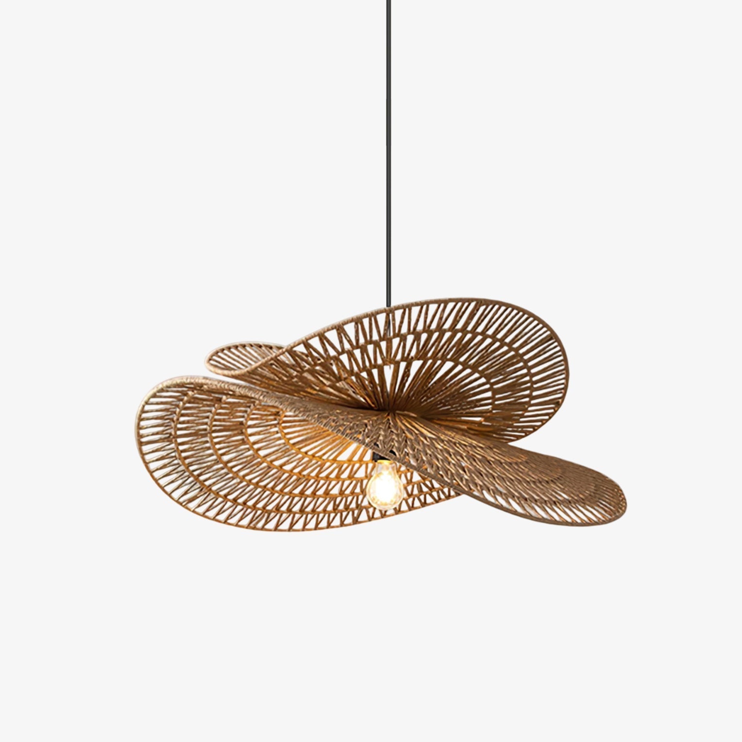 Denvir Hemp Rope Traditional Pendant Light-Neutral Decor