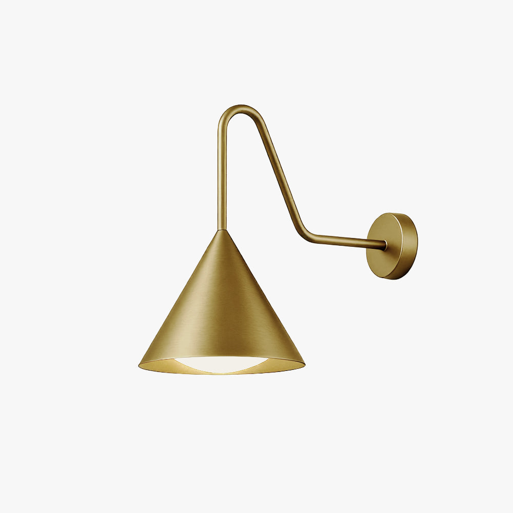 Ray Modern Minimalist Cone Metal Outdoor Waterproof Wall Lamp，Black/Gold