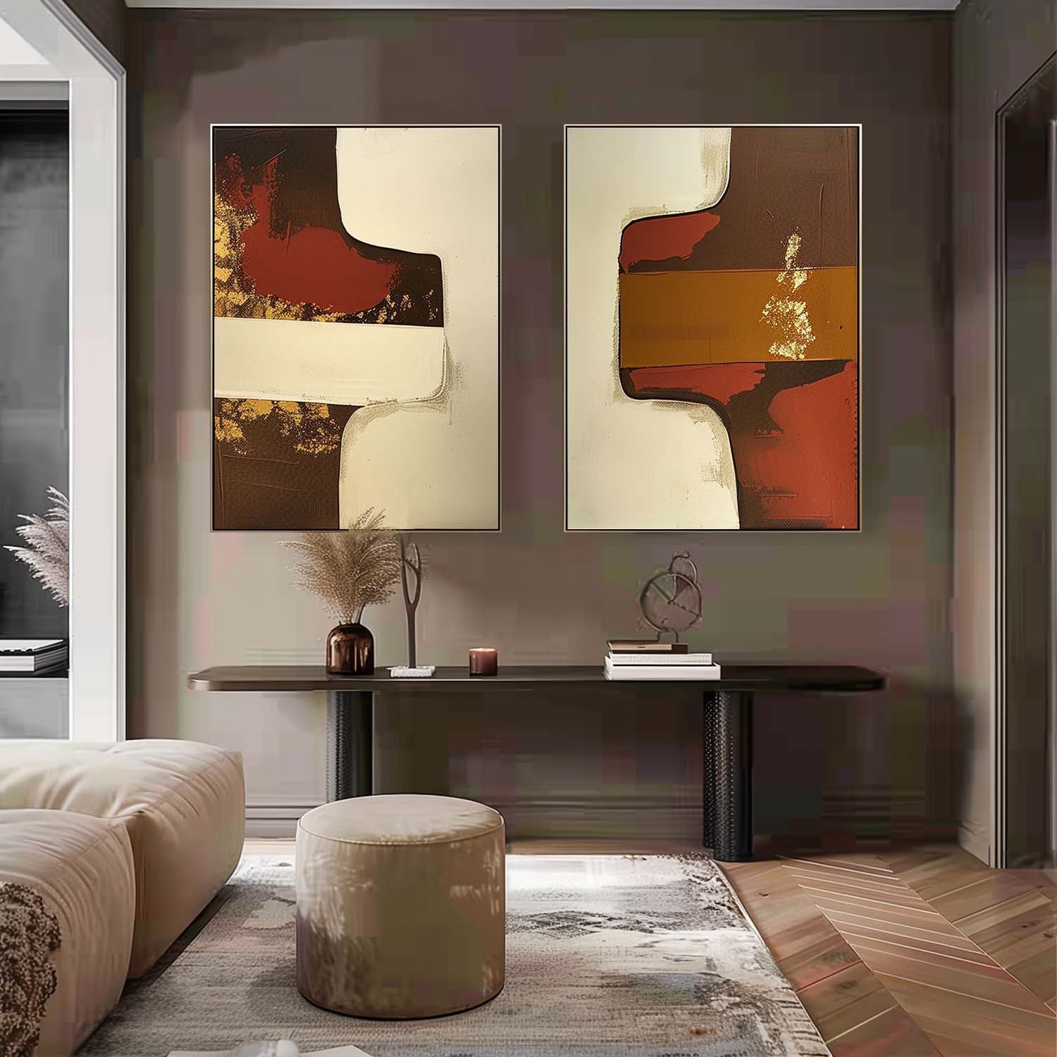 Modern Minimalist Wall Art 2 Piece Set MMWA005 - Neutralighting