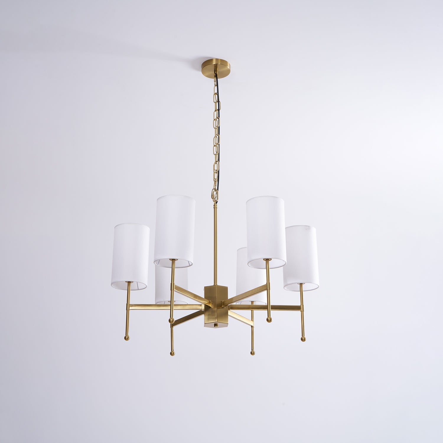 Ulcarisra Traditional Vintage Brass Fabric Chandelier-Neutral Decor