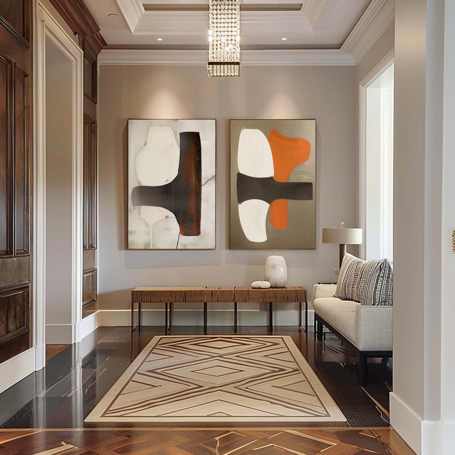 Modern Minimalist Wall Art 2 Piece Set MMWA003 - Neutralighting