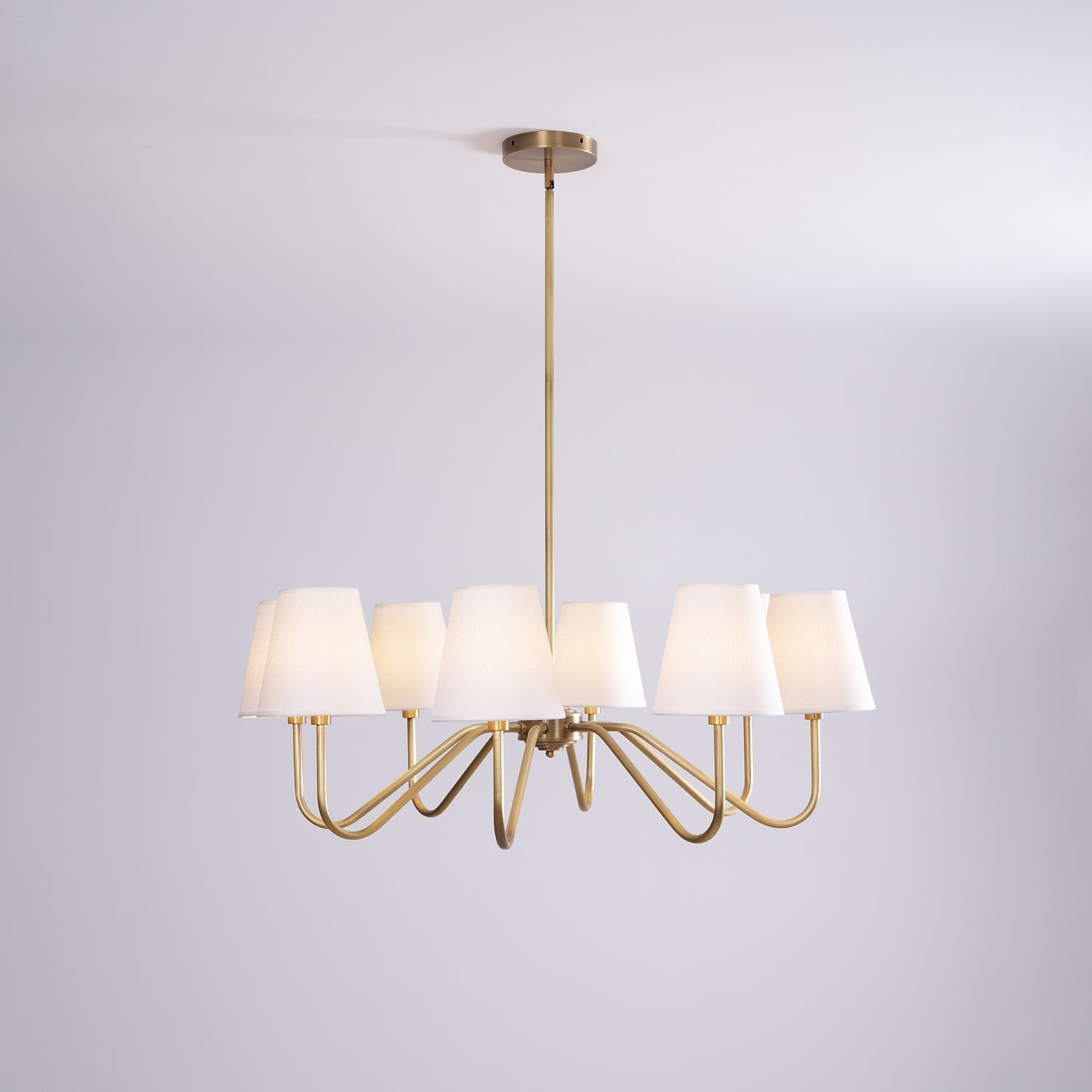 Viraean Vintage Industrial Brass Fabric Chandelier-Neutral Decor
