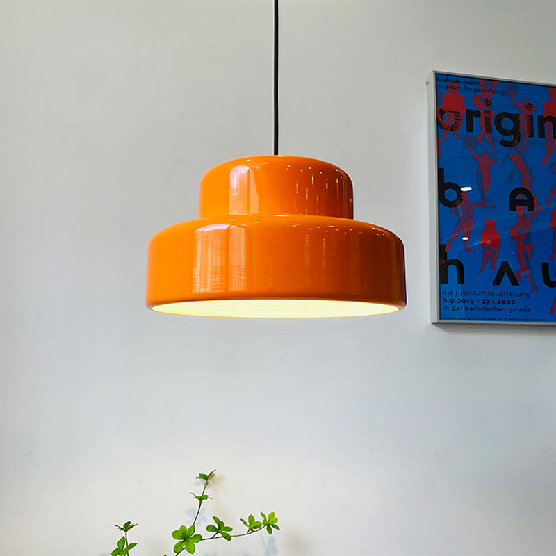 Arisha Single Head Vintage Pendant Light Orange Metal Dining Room - Neutral Decor