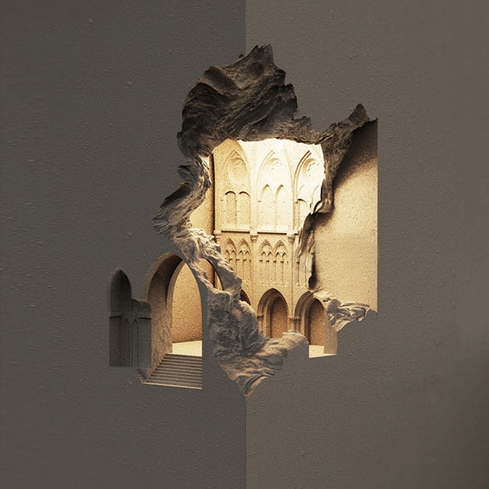Arisha Art Deco Flush LED Plaster Wall Lamp, White - Neutral Decor