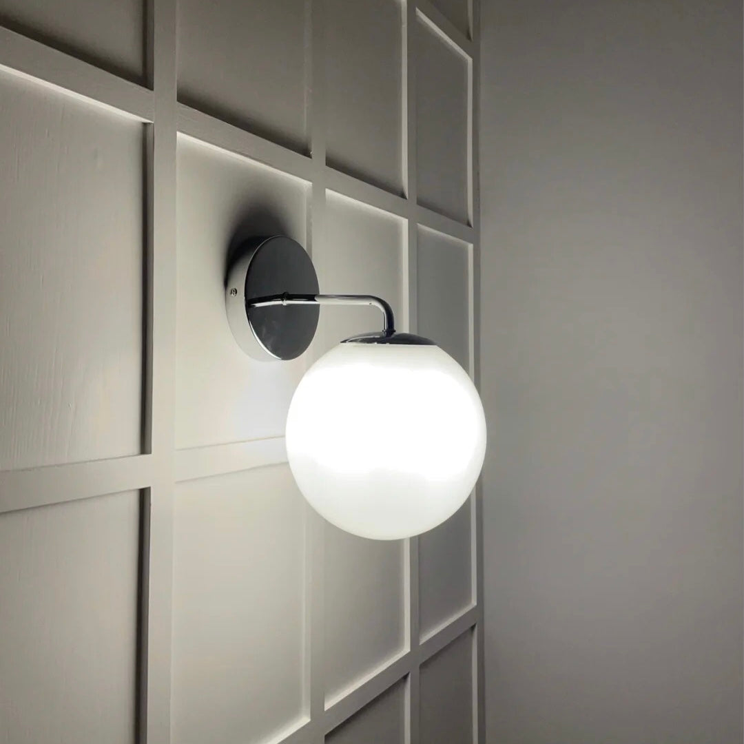 Valentina Glass Indoor Wall Lamp French Bathroom Bedroom - Neutral Decor