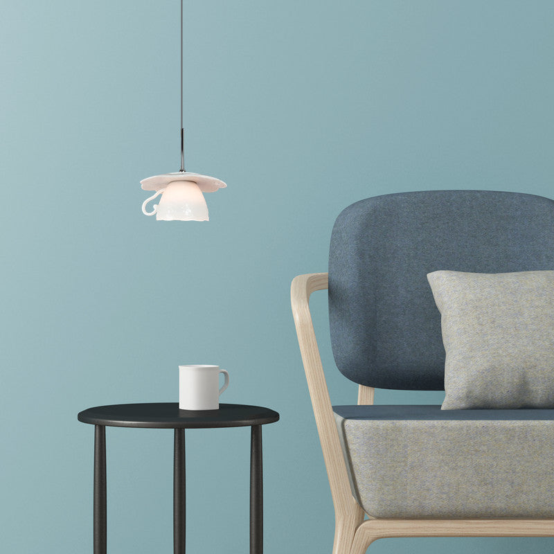 Valentina Vintage Lovely Cup Ceramic Pendant Light Living Room - Neutral Decor
