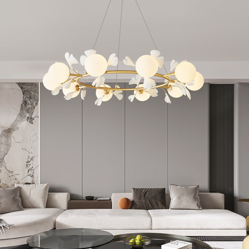 Olivia Luxury Minimalist Chandelier Creative Leaf Glass Living Room - Neutral Decor