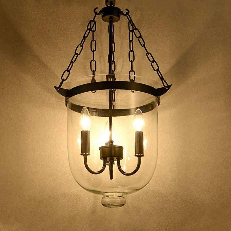 Silva Pendant Light Glass Black Industrial LED Living Room - Neutral Decor