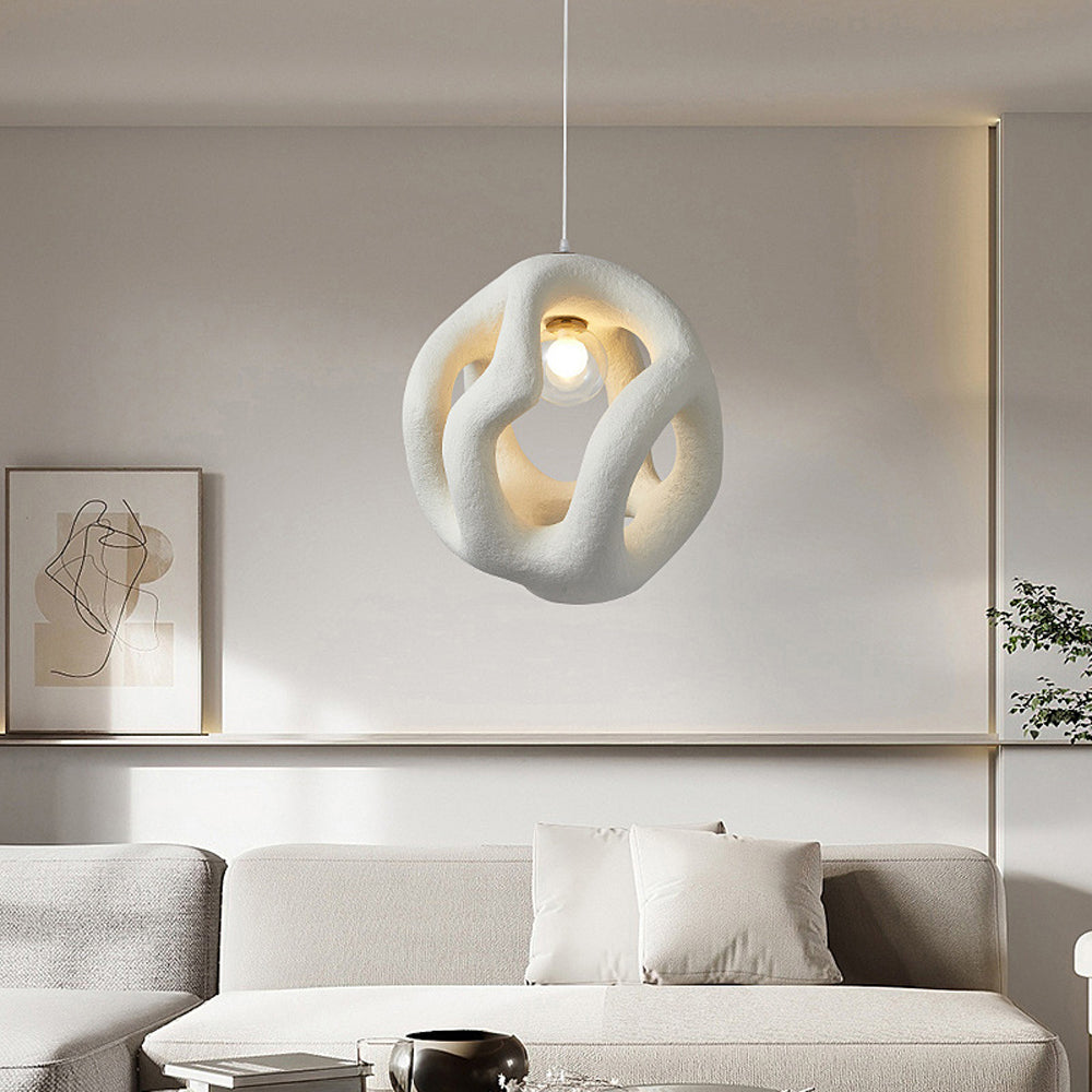 Avi Modern Metal/Resin White/Black Pendant Light - Neutral Decor