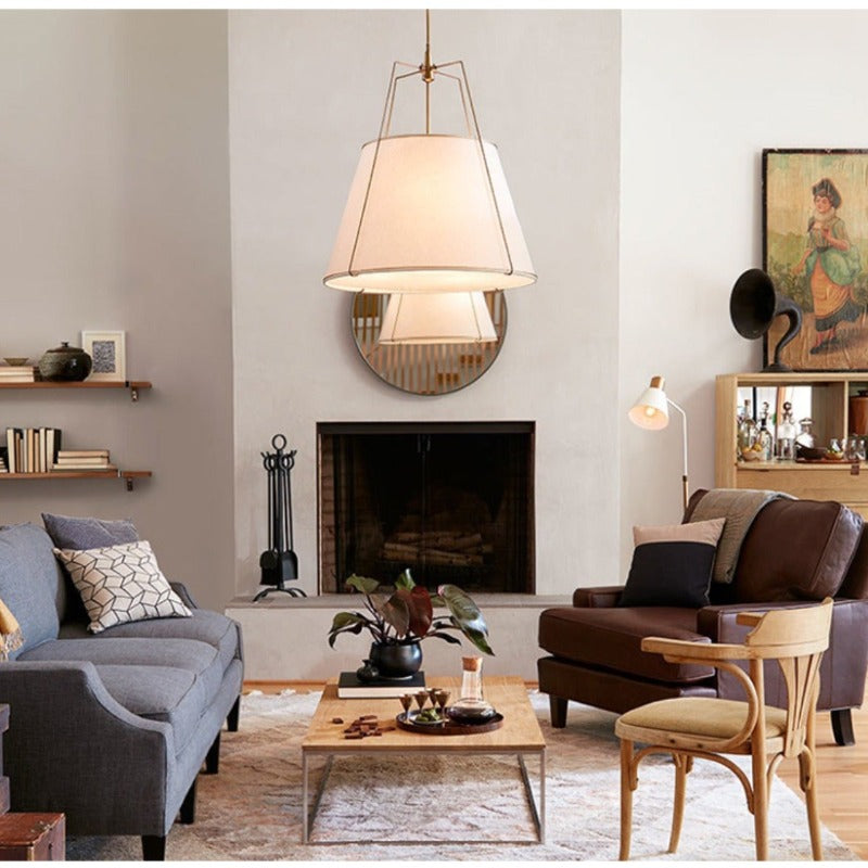 Ritta Pendant Light Fabric Dinging Room Modern Conical - Neutral Decor