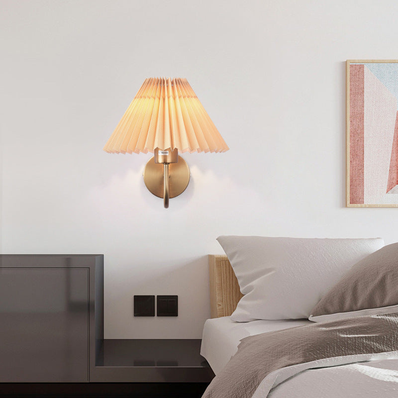 Tiffany Nordic Vintage Indoor Wall Lamp Brass/Black Metal Bedroom - Neutral Decor