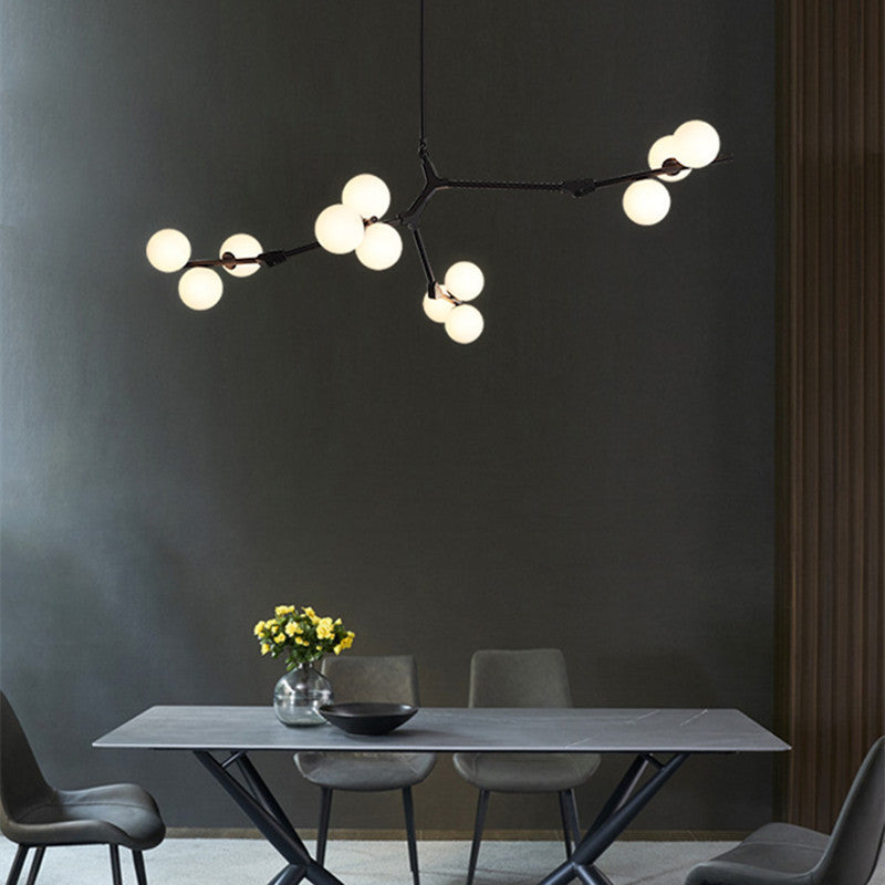 Valentina Modern LED chandelier Gold/Black Glass Living Room/Bedroom - Neutral Decor