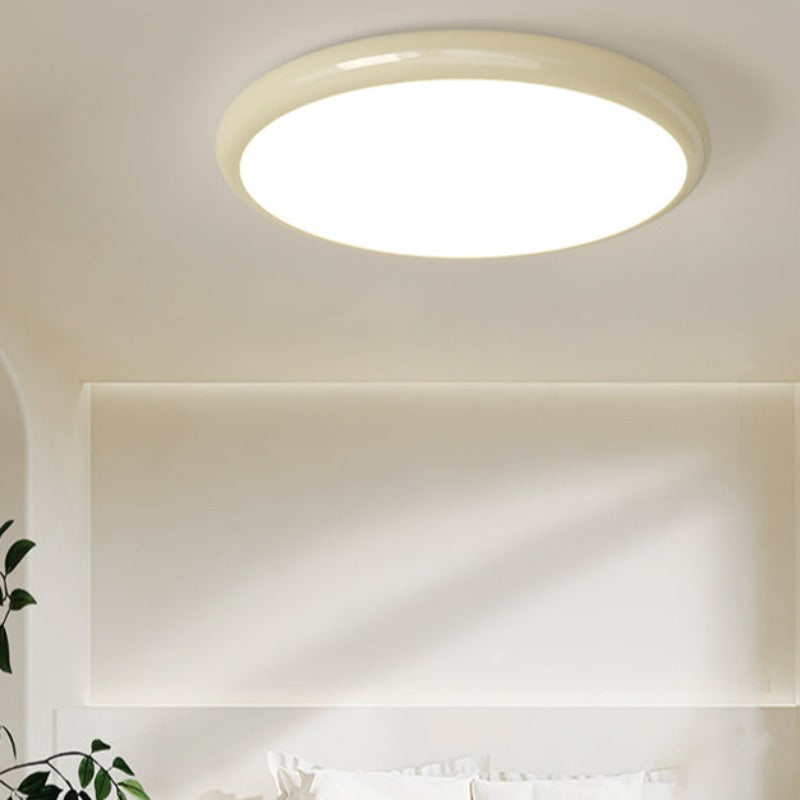 Muto Retro Circle Flush Mount Ceiling Light White Metal Bedroom - Neutral Decor
