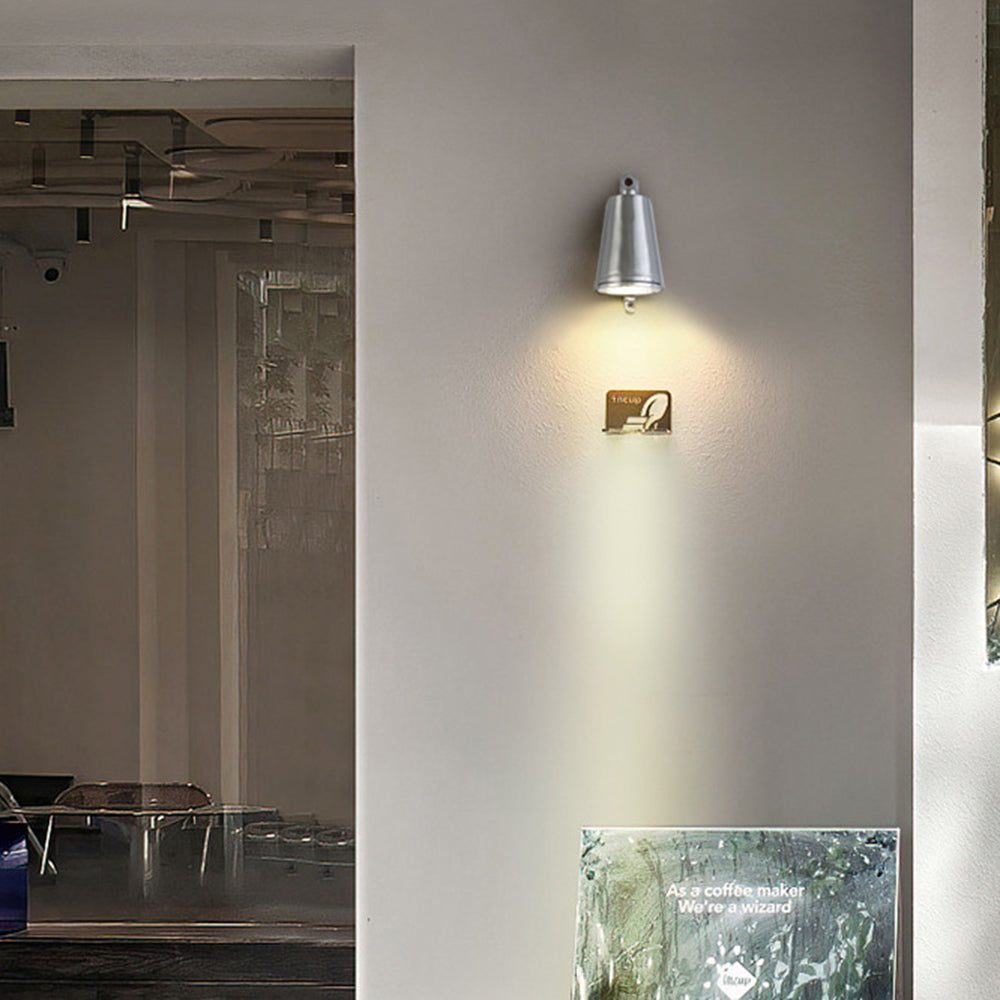 Ray Industrial Metal Bell Shaped Indoor Wall Lamp, Black/Grey/Coppery/Aluminum - Neutral Decor