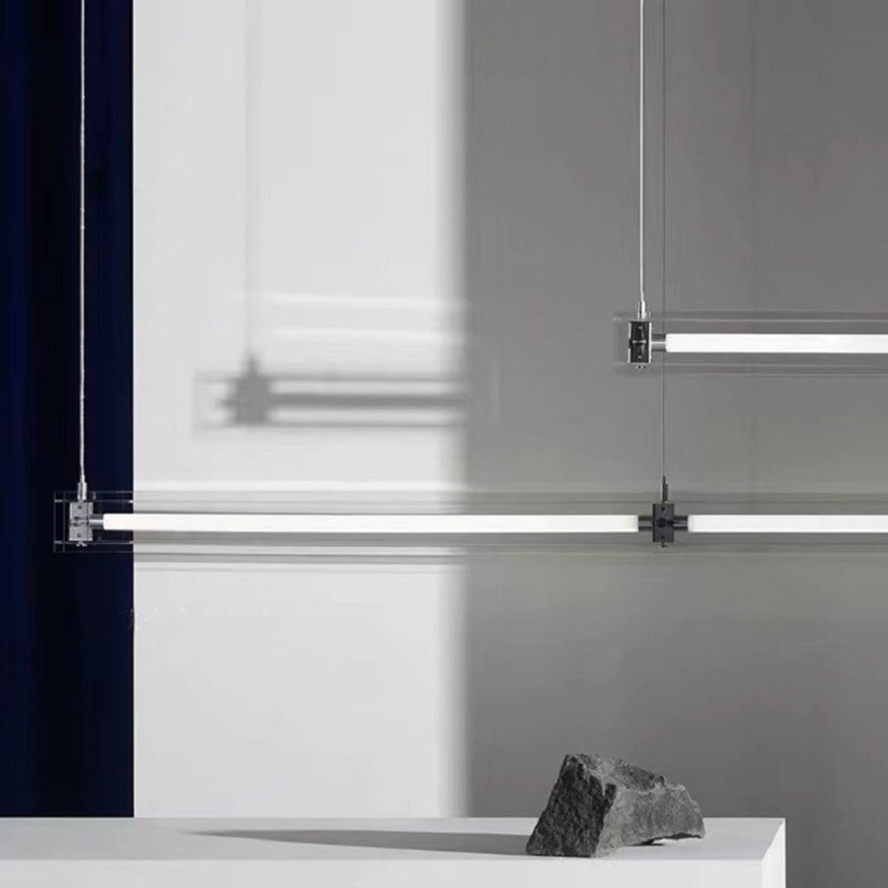 Arisha Minimalist Linear Metal Pendant Light,White - Neutral Decor