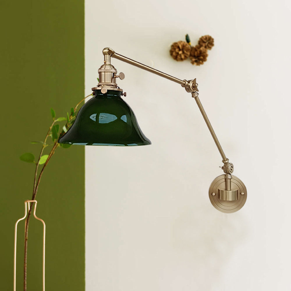 Tiffany Vintage Foldable Wall Lamp, Green/White - Neutral Decor
