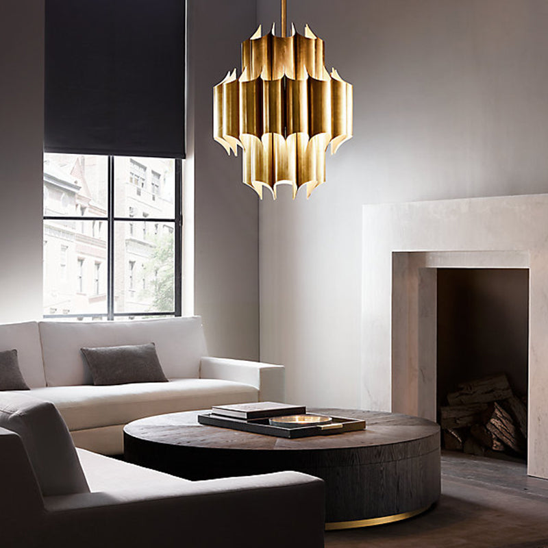 Arisha Simple Retro Creative Chandelier Brass Metal Bedroom - Neutral Decor