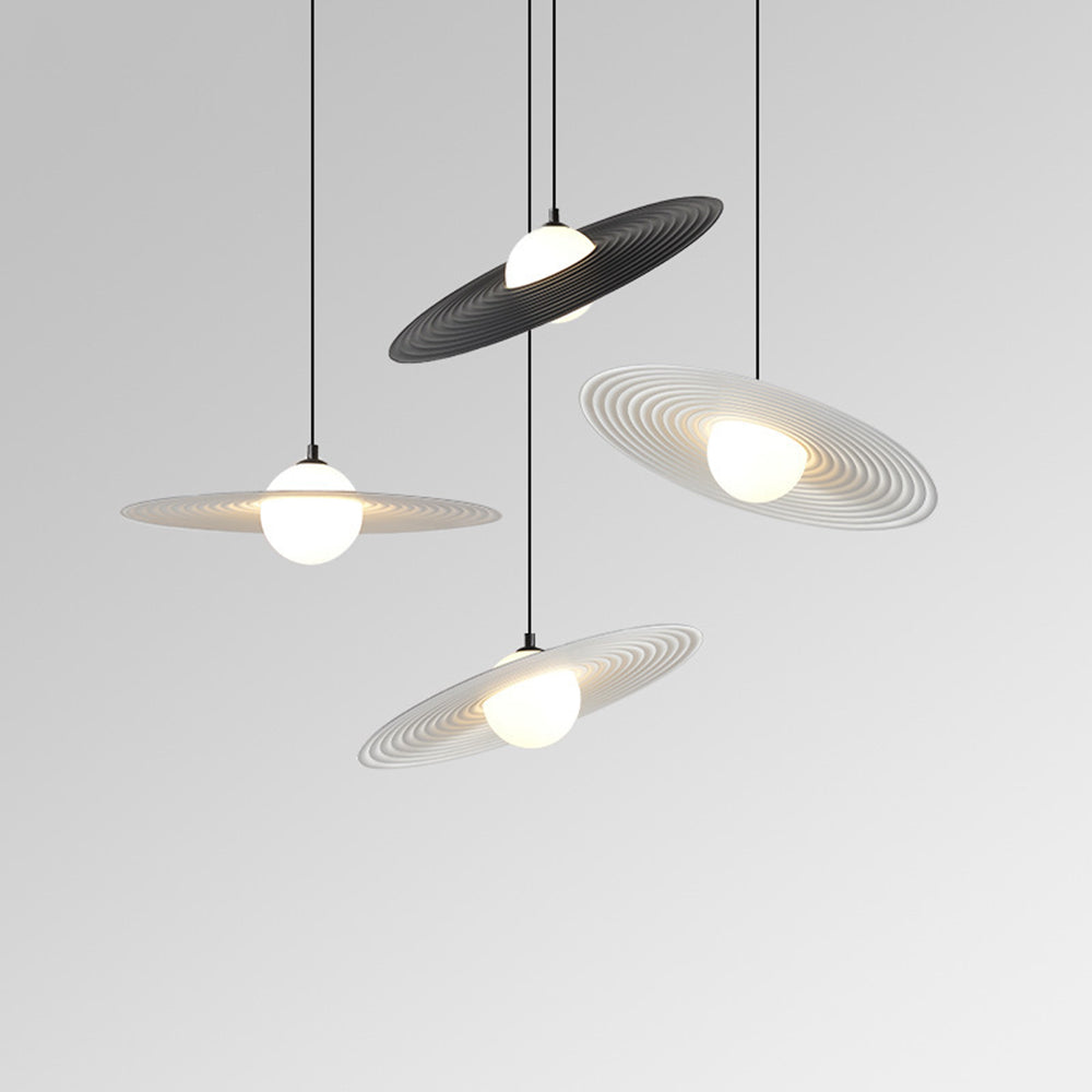 Arisha Minimalist Star Ring Pendant Light,Black/White - Neutral Decor