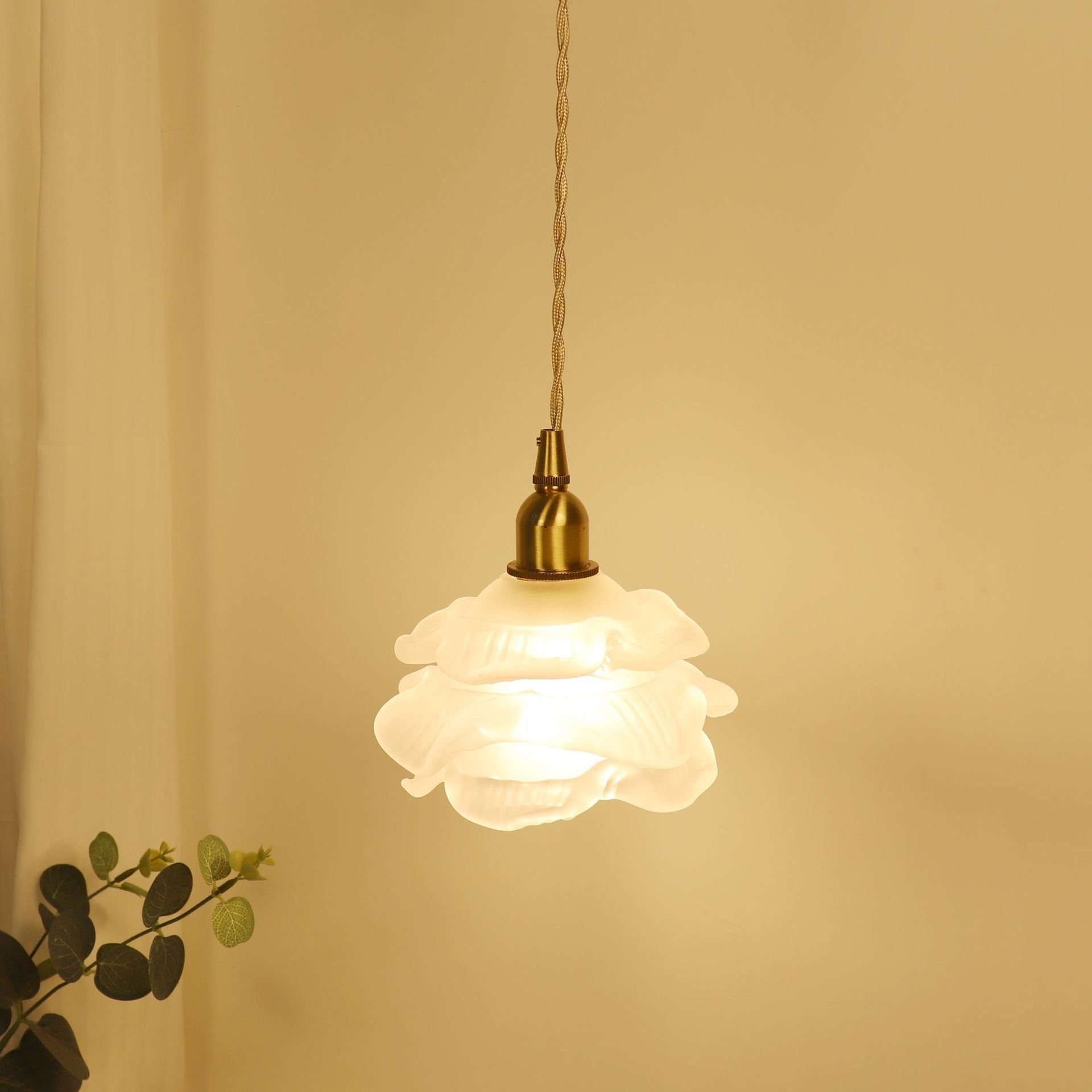 Valentina Romantic Retro Rose Pendant Light Clear Glass Bedroom - Neutral Decor