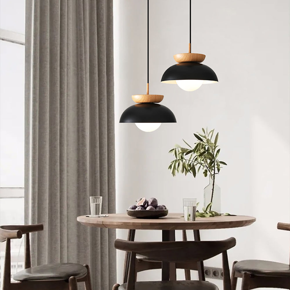 Muto Nordic Pendant Light/Flush Mount Ceiling Light Wood/Metal Black Kitchen Balcony - Neutral Decor