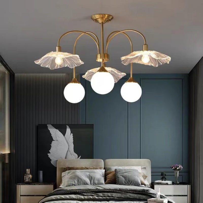 Valentina Nordic LED Chandelier Gold Glass Living/Dining Room/Bedroom - Neutral Decor