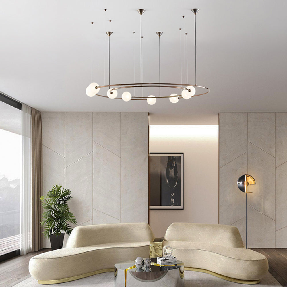 Valentina Modern Ring Metal Pendant Light, Black/Gold - Neutral Decor