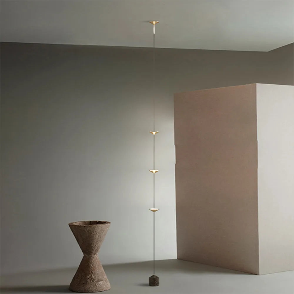 Arisha Full-Length Minimalist Linear Floor Lamp, 3 Bulbs - Neutral Decor