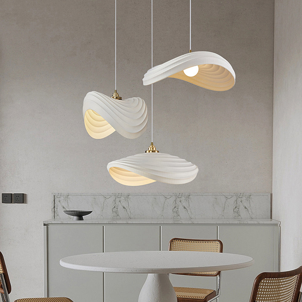 Ritta Wabi-Sabi Minimalisme Ripple Pendant Light, Resin&Metal - Neutral Decor