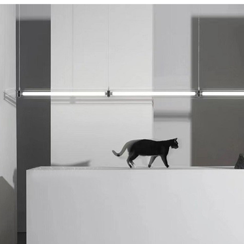 Arisha Minimalist Linear Metal Pendant Light,White - Neutral Decor