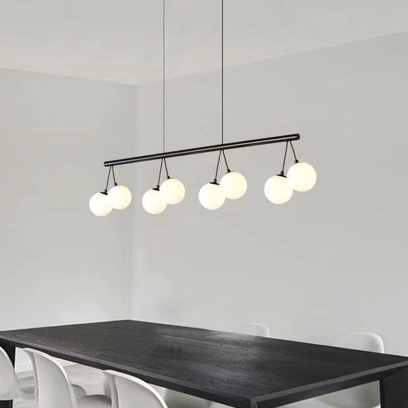 Valentina Nordic LED Chandelier Black Metal/Glass Dining/Living Room/Bedroom - Neutral Decor