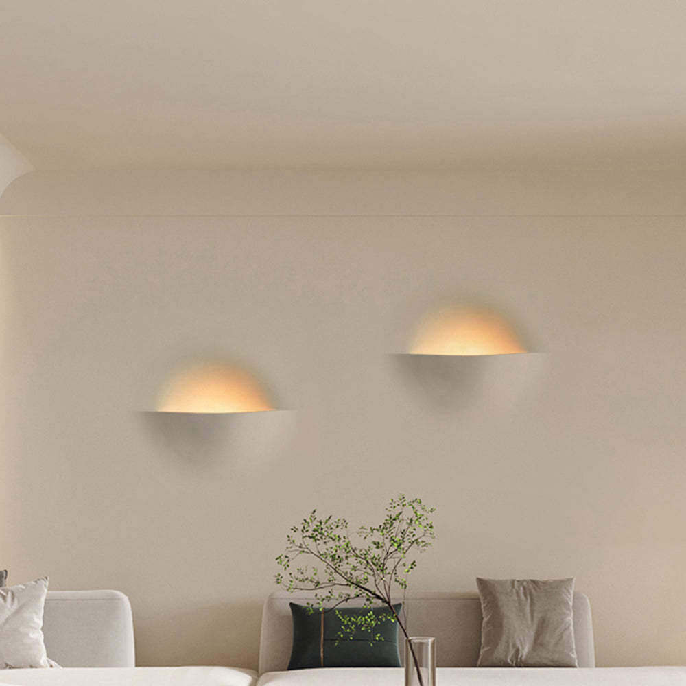 Aria Modern Recessed Metal/Plaster LED Wall Lamp, White - Neutral Decor