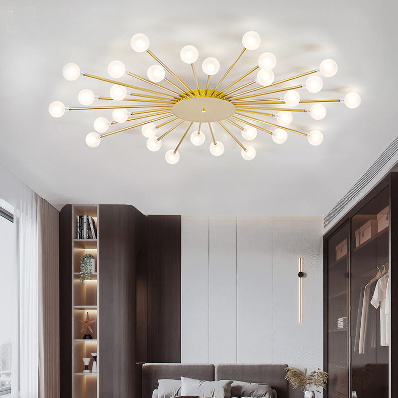 Arisha Nordic LED Flush Mount Ceiling Light Gold/Black Metal Living Room - Neutral Decor