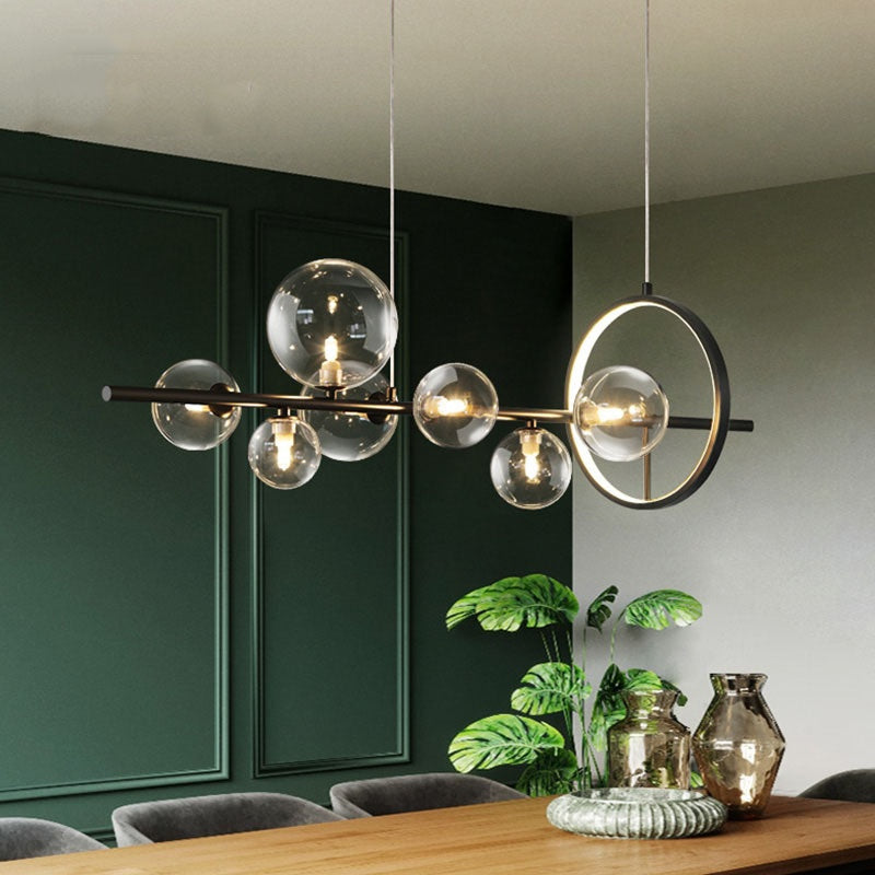 Valentina Modern LED Chandelier Gold Glass Living/Dining Room - Neutral Decor