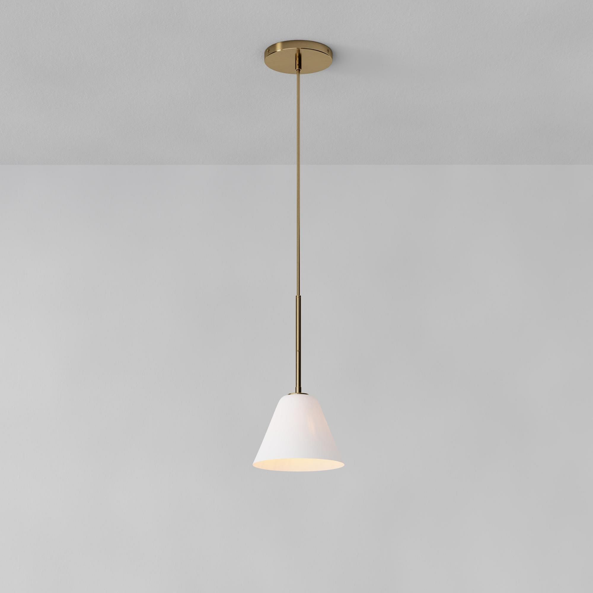 Cone Milk Clear Glass Cone Pendant Light for Kitchen-Neutral Decor