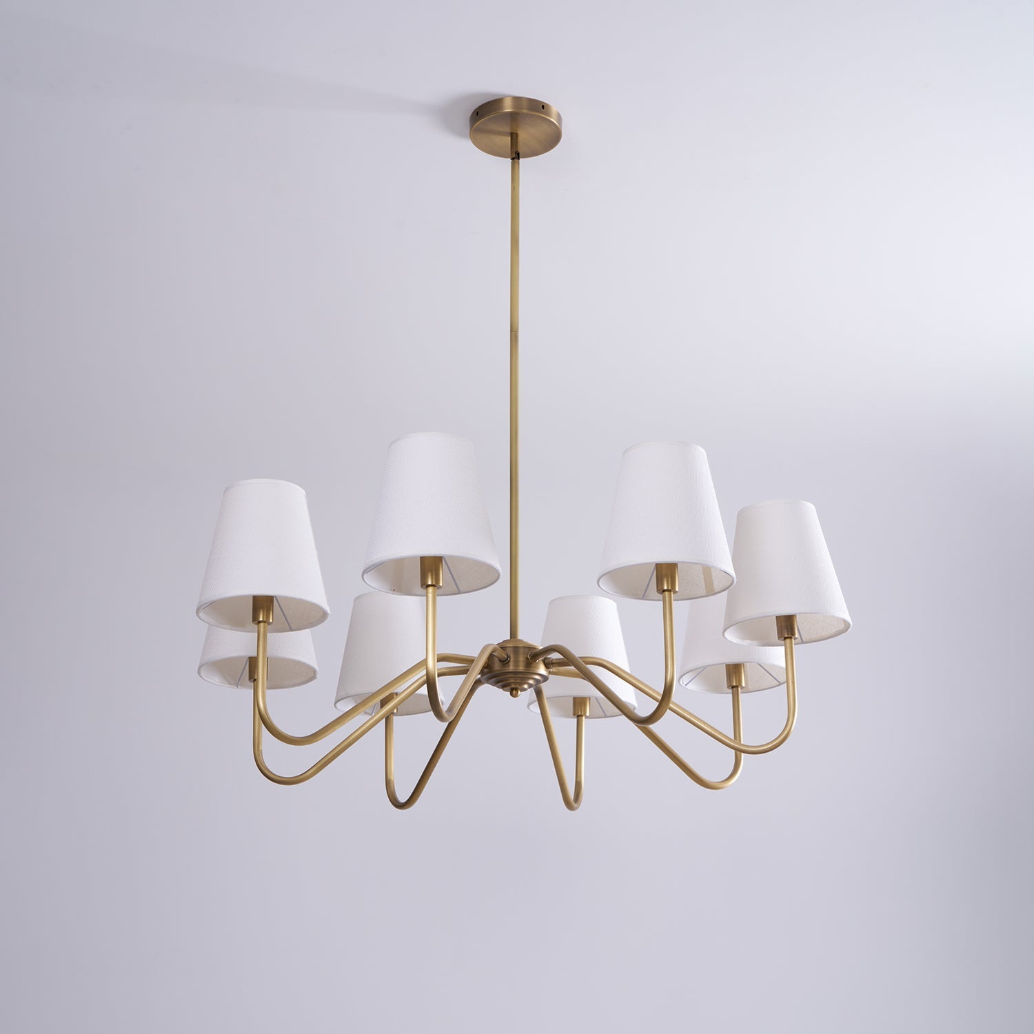 Viraean Vintage Industrial Brass Fabric Chandelier-Neutral Decor